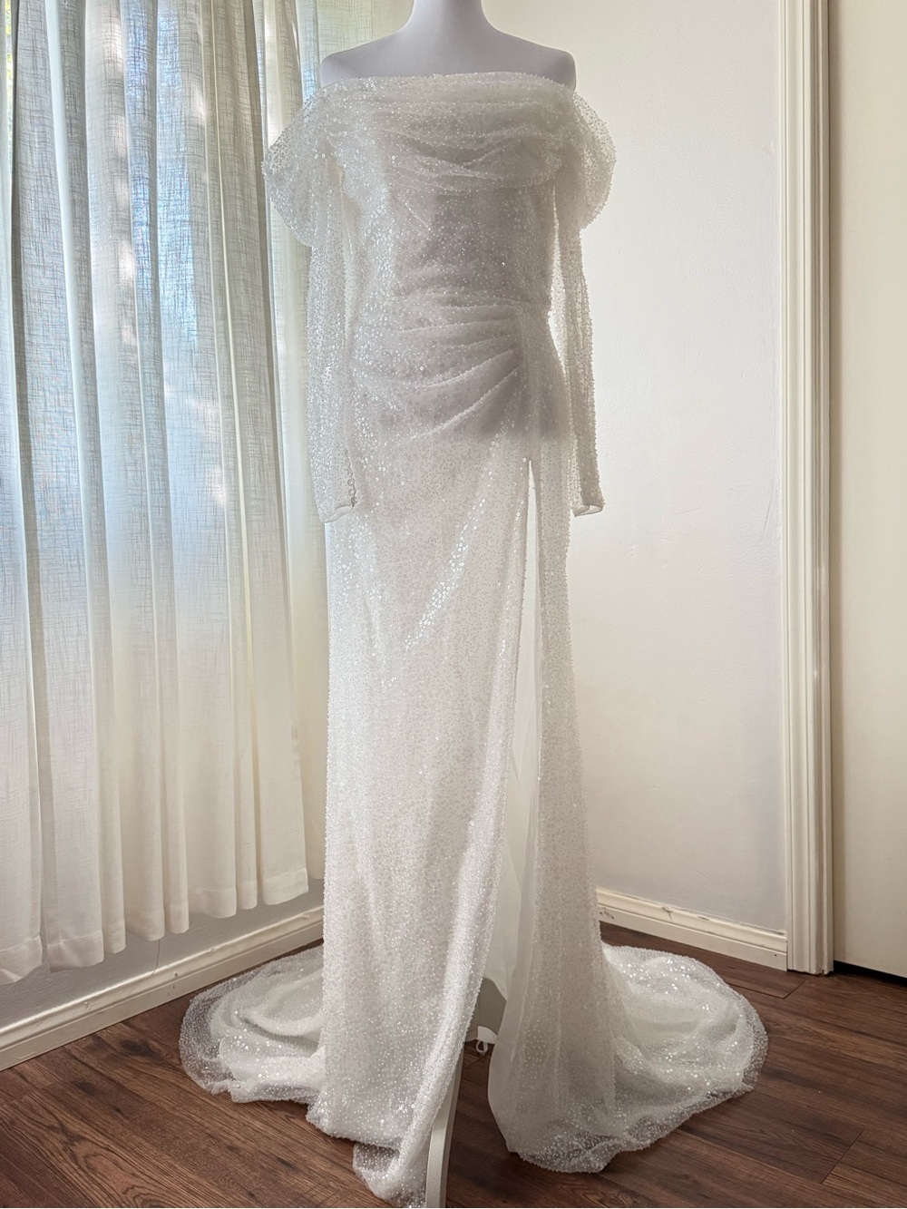 LaPremiere x Inbal Dror ISABELLE Sequin Wedding Dress Gown Size 12